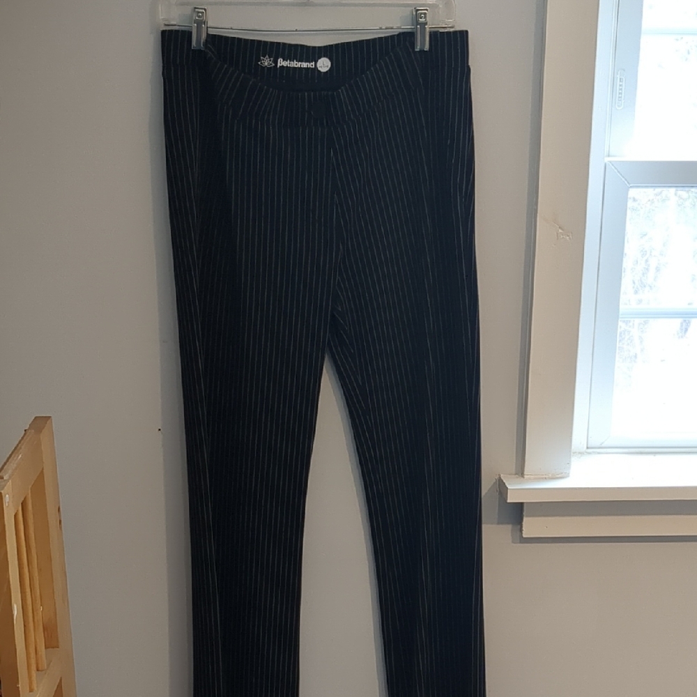 Betabrand Black Pinstripe Women's Pant Suit